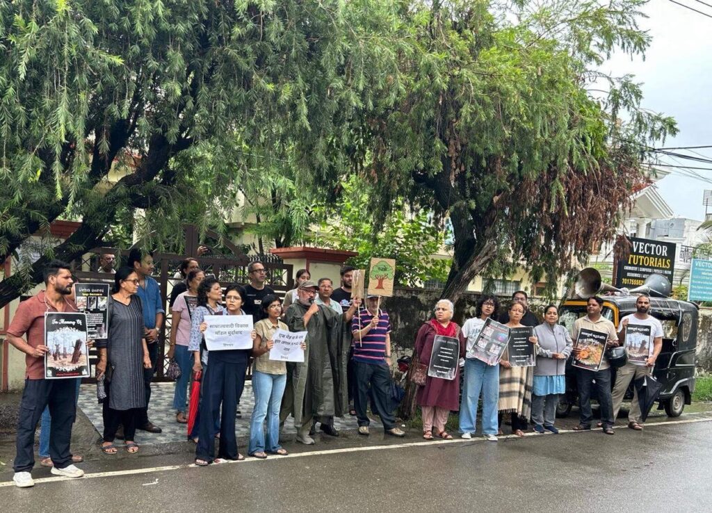 Thousands of trees sacrificed in the name of development, environmentalists take to the streets, raise slogans