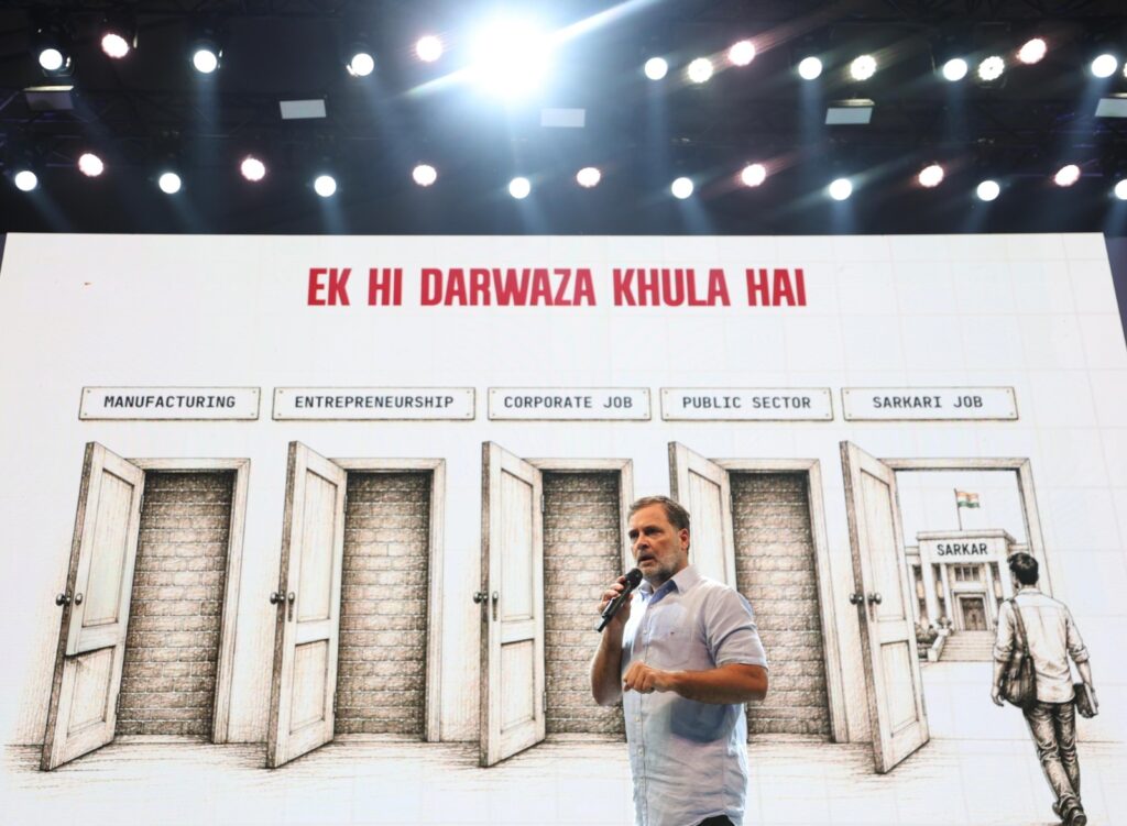 "Rahul Gandhi Rallies Youth at 'Chhatron Ki Goonj' in Dehradun, Highlights Exam Scams & Family Struggles Amid Heavy Rain